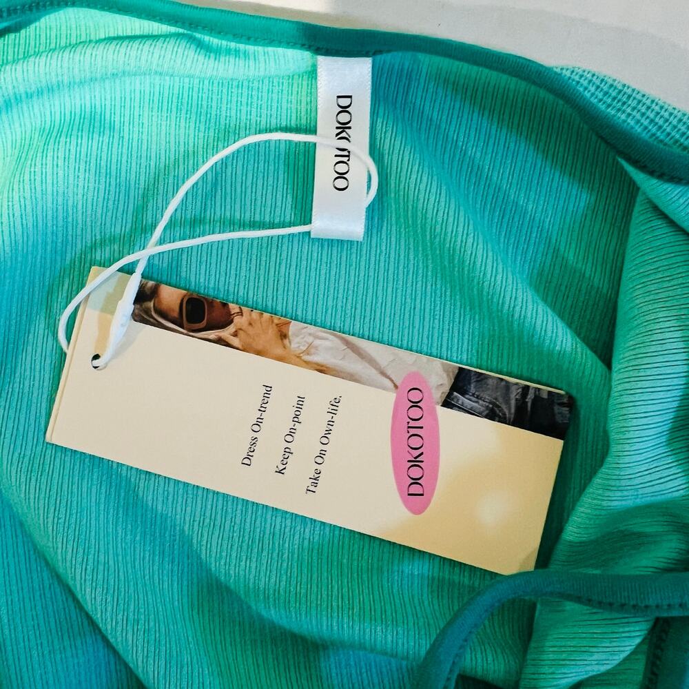 Dokotoo Sleeveless Front Pocket Dress Size M Medium NWT Green - Picture 5 of 9